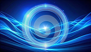 Abstract Blue Digital Wave Portal