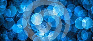 Captivating abstract blue light bokeh creating a beautifully blurred background effect