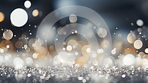 Captivating Abstract Christmas Bokeh Lights with Motion Blur - Elegant White and Gray Festive Background for Holiday Designs