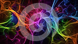 Neon Web: Chaotic Harmony in Abstract Design. Generative AI