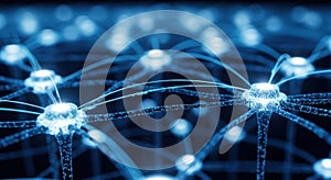 AI Neural Network Brain Connections, Machine Learning Big Data Technology Concept