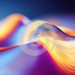 Abstract wavy lines with vibrant gradient colors in a smooth flowing pattern against a dark background