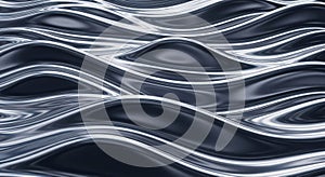 Abstract silver wave background smooth metal texture liquid surface generative ai