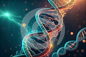 Abstract DNA Double Helix Structure Genetic Code Science Background AI generated.