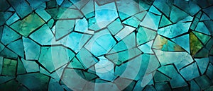 Captivating abstract texture featuring green colored cracked and damaged glass, creating a unique and textured background, Ai