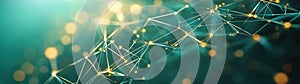 Abstract Connection Network with Lights on a Teal Background