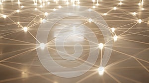 Abstract Digital Network with Glowing Nodes Good Resolution Stock Photo