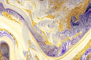 Royal Elegance: AI Generated Abstract Texture Photography of Purple and White Gold Intricate Pattern on Artificial Marble