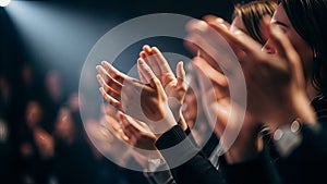 Captivating applause fills a dimly lit auditorium highlighting shared celebration and support for