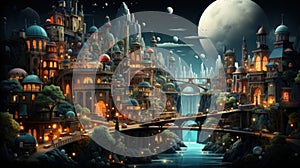 Captivating architecture: 3D wonders of design. Created with Generative AI photo