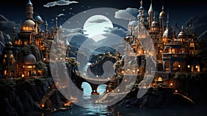 Captivating architecture: 3D wonders of design. Created with Generative AI photo