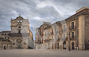 Captivating Architecture in Ortigia, Siracusa Under a Moody Sky, Sicily, Italy photo