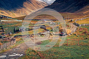 Captivating autumn scene of highest inhabited village in Europe - Ushguli.