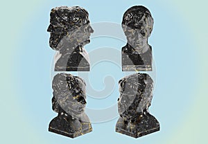 captivating black marble statue with golden accents for artistic projects