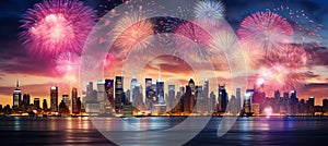 Captivating bokeh backdrop with fireworks and crowd scenes, perfect for entertainment visuals photo