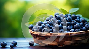 Captivating bokeh background complements blueberries