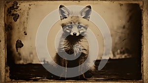 Captivating Calotype Print Of A Graffiti-inspired Fox