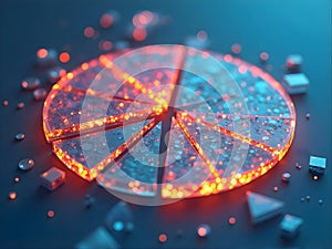 Pie Chart Digital Data Distribution Analysis Futuristic Circle Graph
