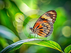 A Delicate Dance Amata Huebneri Butterfly on a Minimalist Garden Leaf A CloseUp of Natures Artistry photo