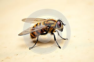 Stunning Closeup Macro Photography of a Honeybeelike Fly Intricate Details and Vibrant Colors photo