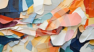 Vibrant Recycled Material Collage: Abstract Close-Up photo
