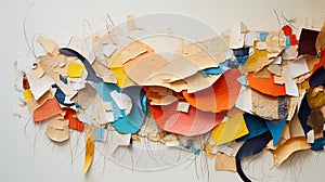 Vibrant Recycled Material Collage: Abstract Close-Up photo