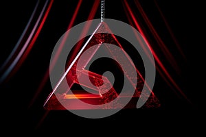 Invisible Peril: Abstract Danger Symbol Suspended in Mid-Air photo