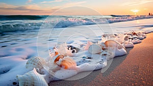 Tranquil Ocean Horizon: Serene Waves at Dawn photo