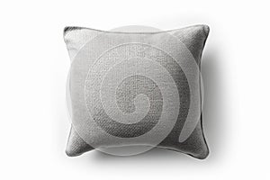 Ai Generative Close up of a grey pillow on white background