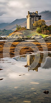 Captivating Coastal View: Eilean Donan Castle In Scottish Landscape