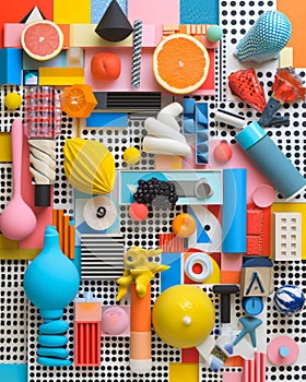 collage-style photograph capturing a variety of seemingly trivial, everyday objects photo
