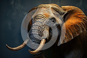 Captivating Colorful elephant head closeup. Generate Ai
