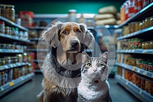 Captivating Companions: Cat and Dog at the Vet Hospital (AI Generated)