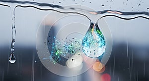 Liquid Intelligence: Digital Network in Water Drop