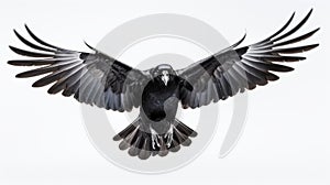 Captivating Crow In Flight: A Stunning Dusseldorf School Inspired Photograph