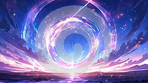 3D Illustration of Time Warp. Time Dilation and Space Travel. Background