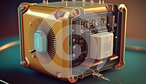 Futuristic Tech Cube: A 3D Render of a High-Tech Device. created by generative artificial intelligence