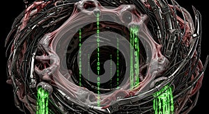 Biomechanical Data Core: Futuristic Organic Technology