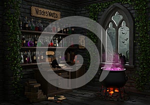 Witch's Cauldron and Potion Room