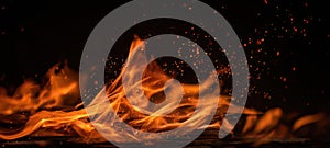 The captivating dance of flames against a dark background. AI generated image