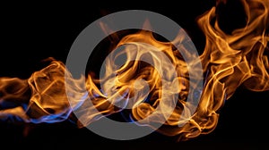 The captivating dance of flames against a dark background AI generated image