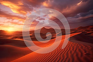 Captivating desert landscape during golden hour