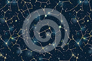 Celestial Constellation Seamless Pattern Design