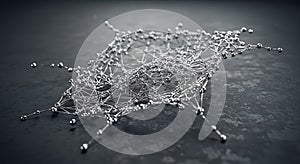 Abstract silver sphere network structure