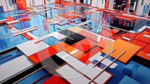 Vibrant Geometric Patterns: Playful Abstract Tech