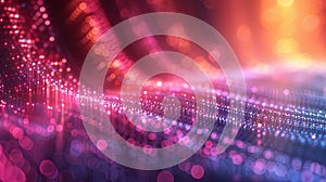 Vibrant Data Visualization Featuring Light Points Against a Pastel Background During a Digital Art Display