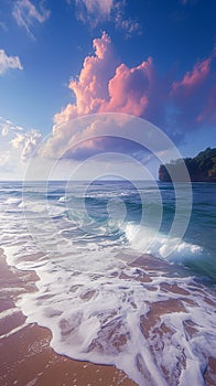 Captivating Drini Beach stunning seascape under a dramatic morning sky