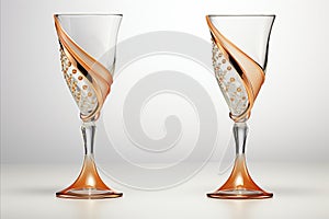 Captivating and Elegant Duo of Lavishly Crafted Wine Glasses on a Tastefully Arranged Table