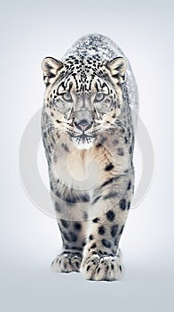 A Captivating Encounter with a Snow Leopard. Generative AI