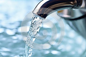 Captivating Flow of Water Streaming from the Tap.